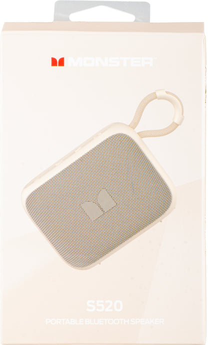 Bluetooth Tragbarer Lautsprecher Monster S520, 5W, TWS, RGB, Wasserdicht, Hellcreme
