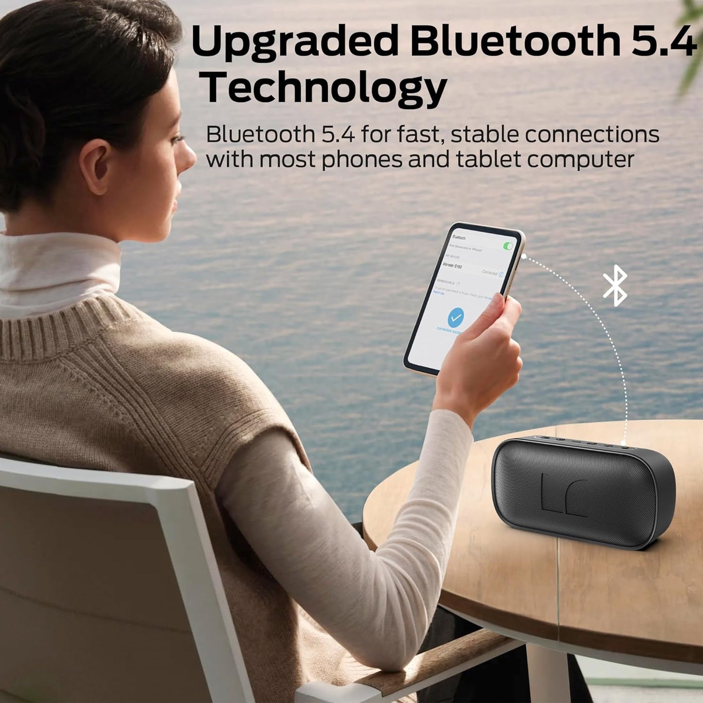 Draagbare Bluetooth-luidspreker Monster S150, 14W, TWS, RGB, Waterdicht, Zwart