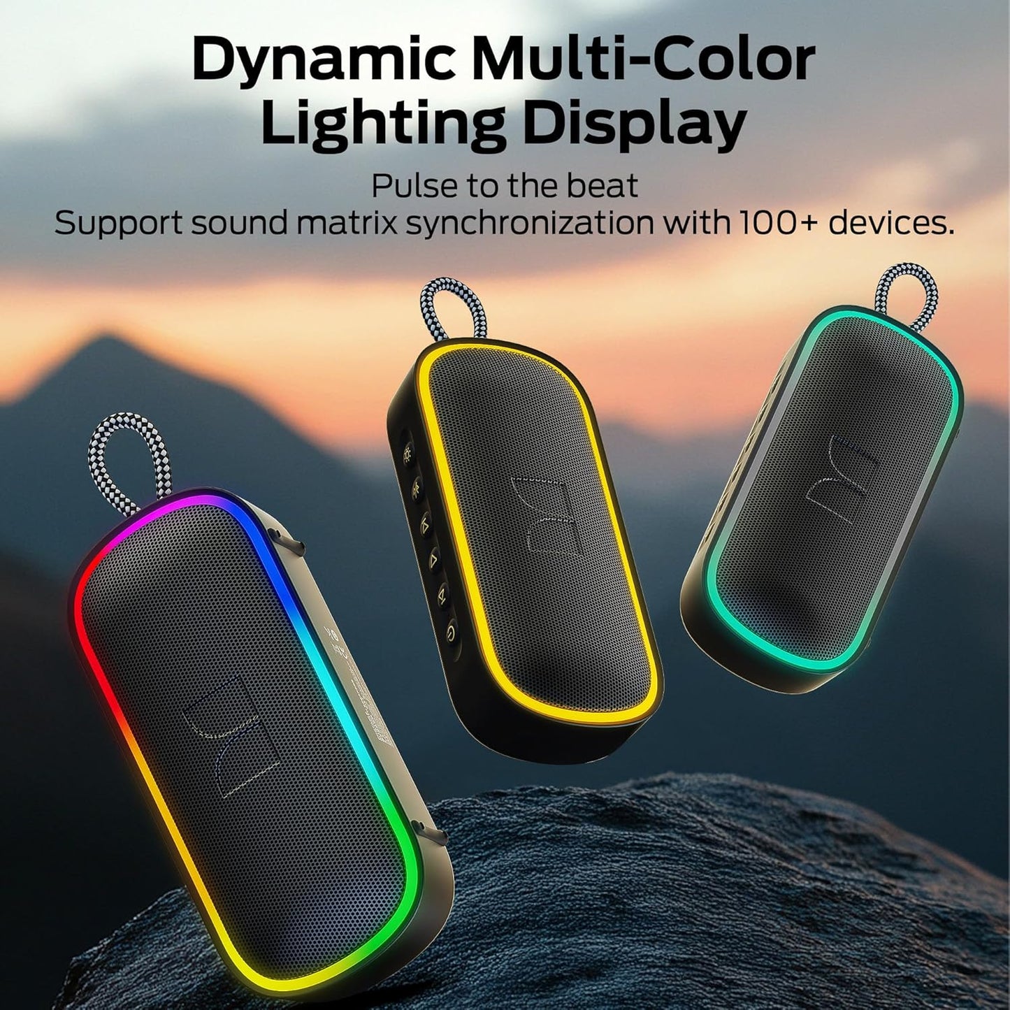 Draagbare Bluetooth Speaker Monster S150 Plus, 40W, TWS, RGB, Waterdicht, Zwart