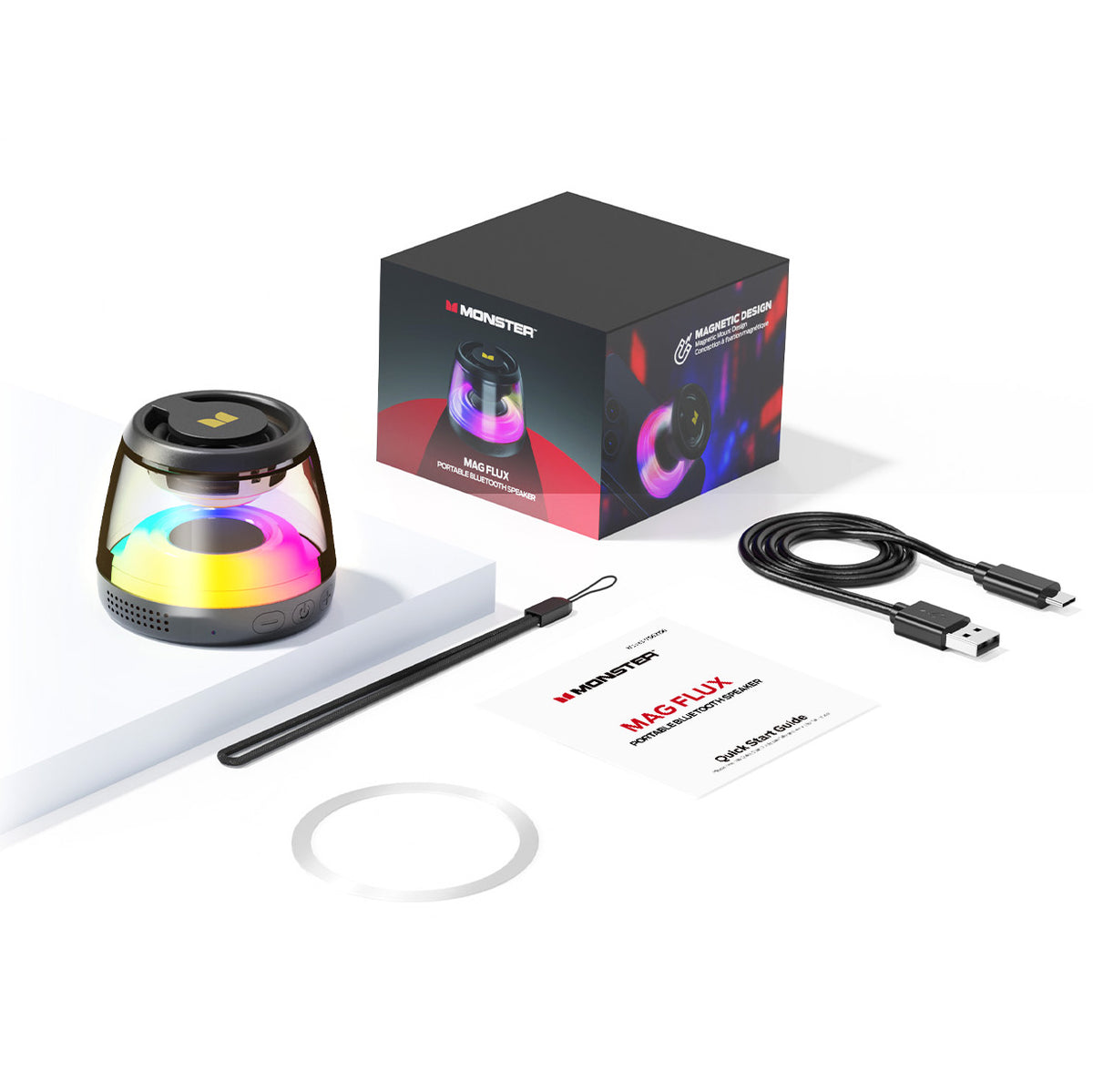 Draagbare Bluetooth Speaker Monster Mag Flux, 5W, TWS, RGB, Zwart