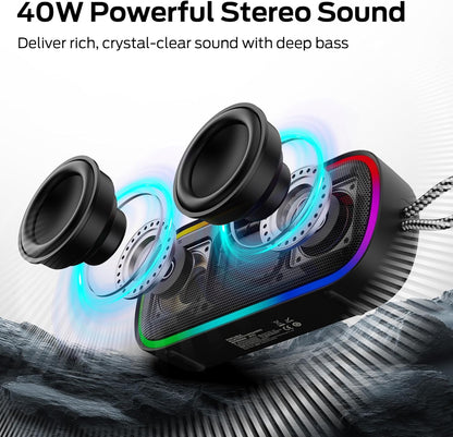 Draagbare Bluetooth Speaker Monster S150 Plus, 40W, TWS, RGB, Waterdicht, Zwart