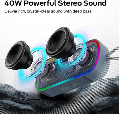 Draagbare Bluetooth Speaker Monster S150 Plus, 40W, TWS, RGB, Waterdicht, Lichtcrème