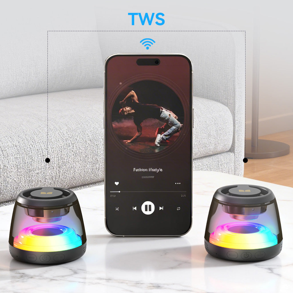 Draagbare Bluetooth Speaker Monster Mag Flux, 5W, TWS, RGB, Zwart