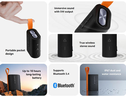 Draagbare Bluetooth-luidspreker Xiaomi Sound Pocket, 5W, Waterdicht, Zwart QBH4269GL