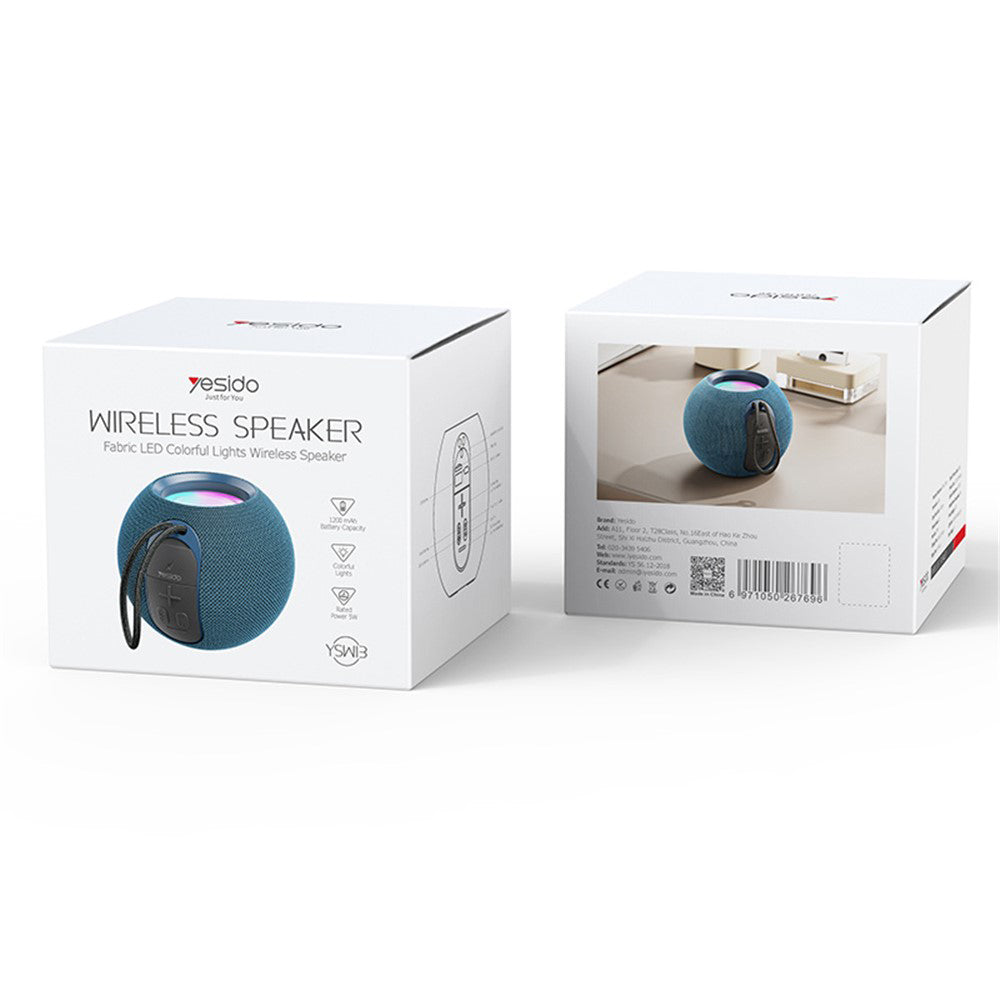 Enceinte Portable Bluetooth Yesido YSW13, 5W, RGB, Bleue