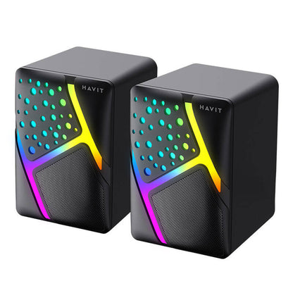 Gaming-Lautsprecher HAVIT SK763, 2 x 3W, RGB, USB-A, Schwarz