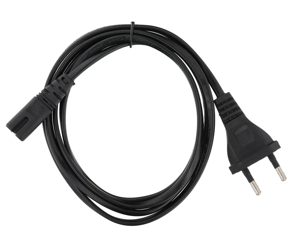OEM Voedingskabel, 2Pins, 1.5m, Zwart