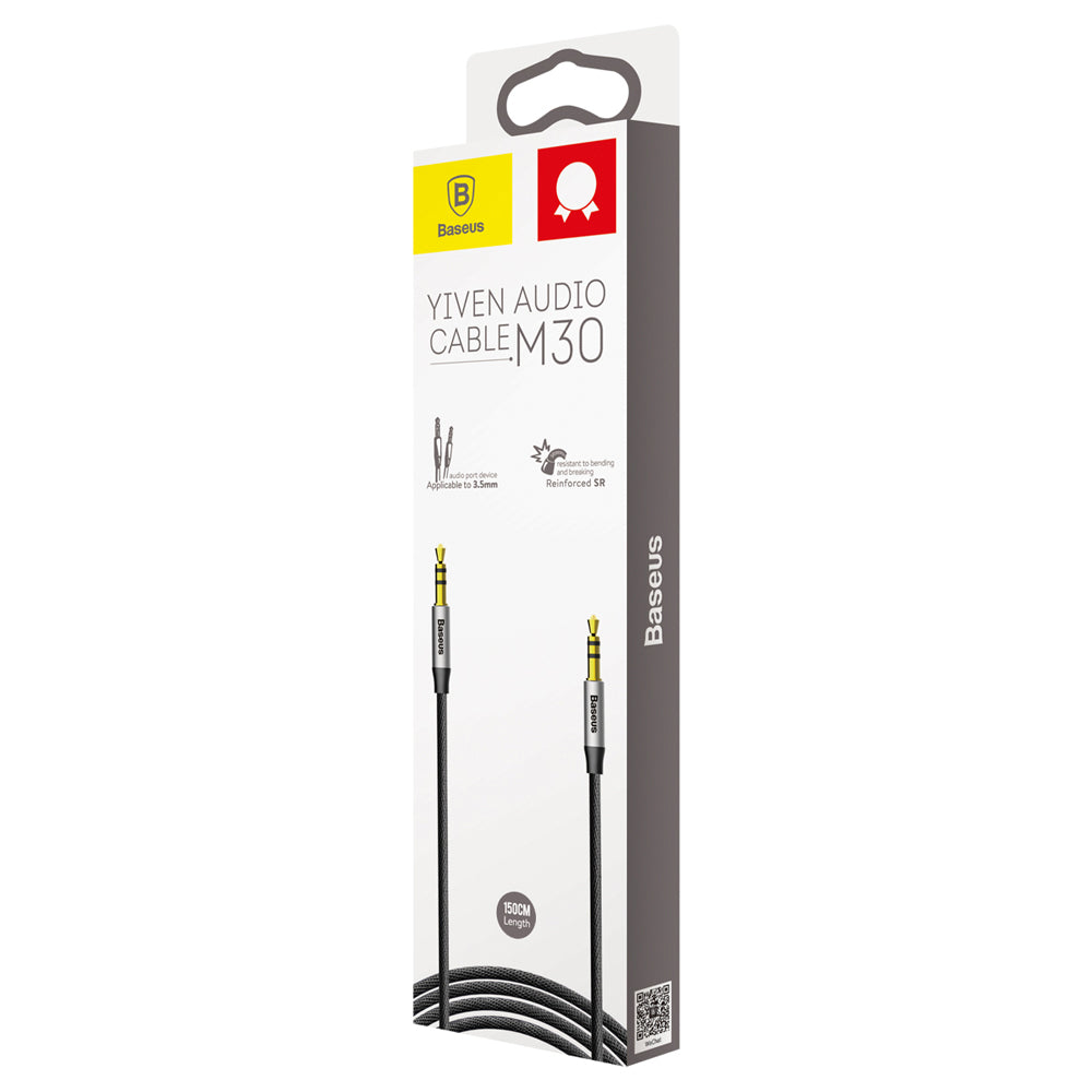 Câble audio 3,5 mm - 3,5 mm Baseus Yiven M30, 1,5 m, noir