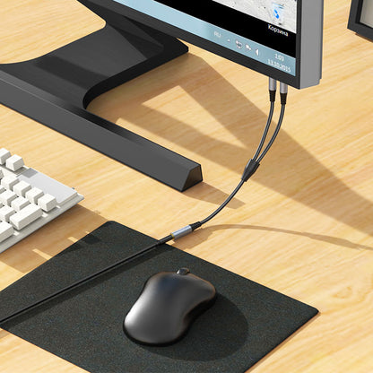 Audio Adapter 3.5mm - 2 x 3.5mm HOCO UPA21, 0.25m, Zwart