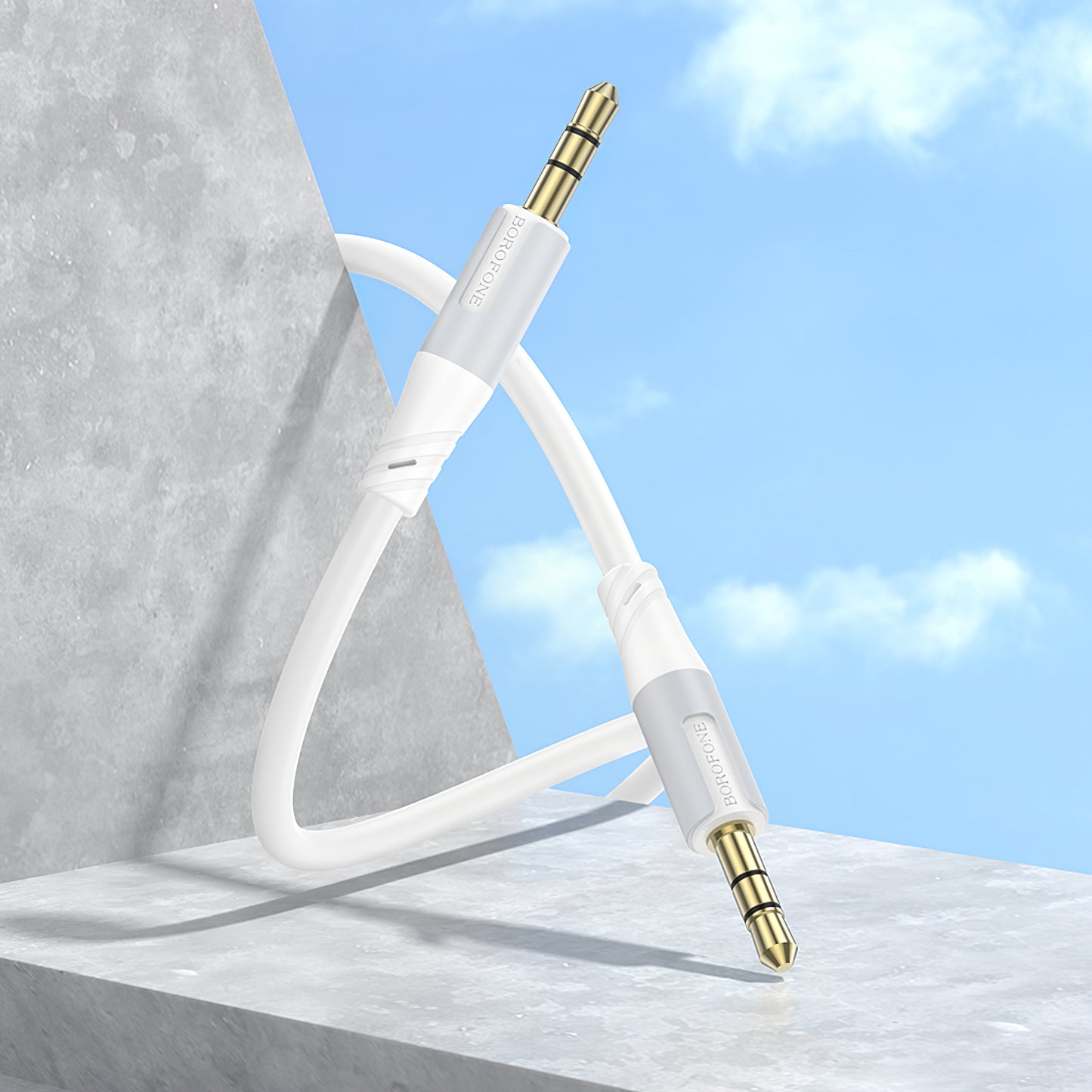 Câble Audio 3.5mm - 3.5mm Borofone BL19 Creator, 1m, Blanc