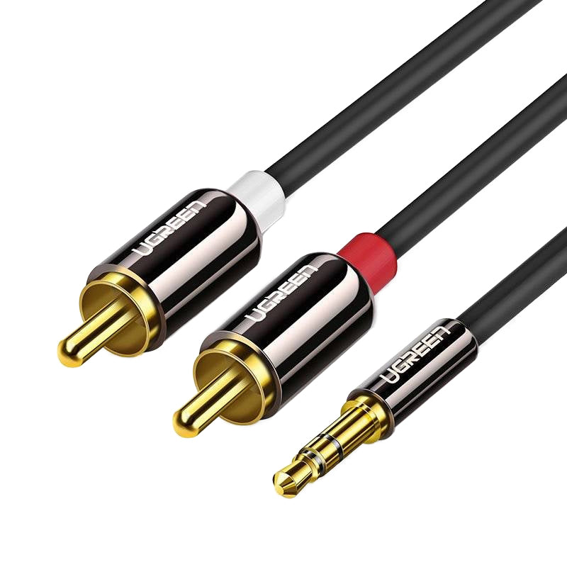 Audio-Kabel 3,5mm - 2 x RCA UGREEN AV116, 2m, Schwarz
