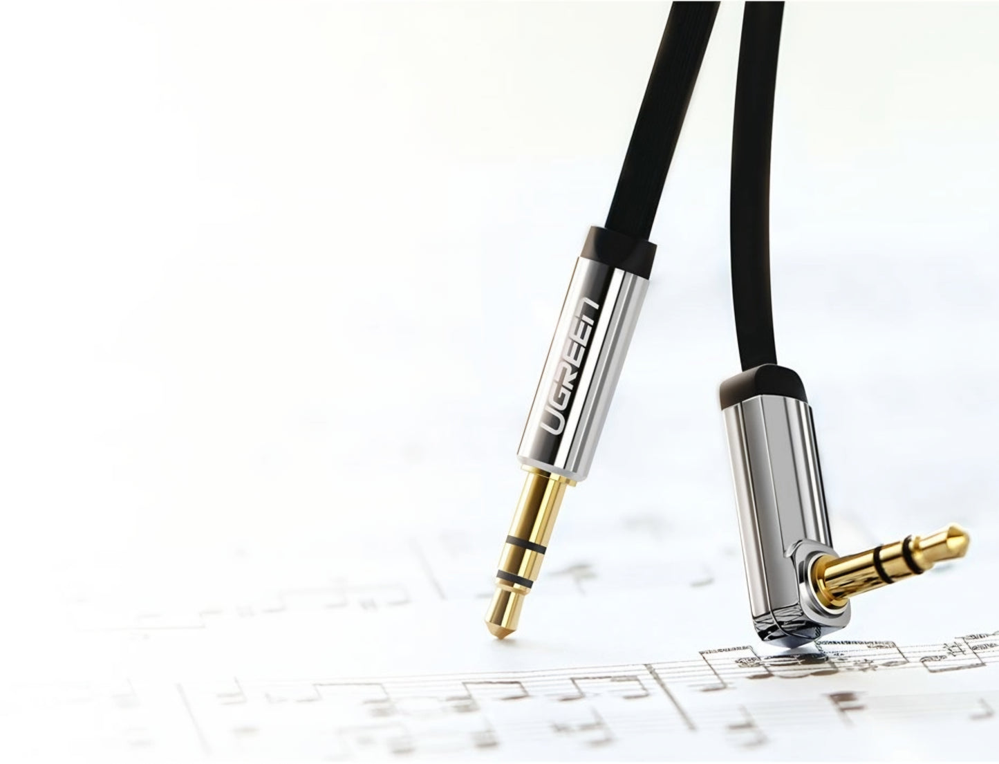 Audio Kabel 3.5mm - 3.5mm UGREEN AV119 Angled, 2m, Zwart