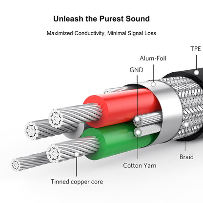 Câble Audio 3.5mm - 3.5mm Lito LA02, 1m, Noir
