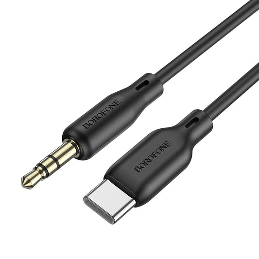 Audiokabel 3,5mm - USB-C Borofone BL18, 1m, Zwart 