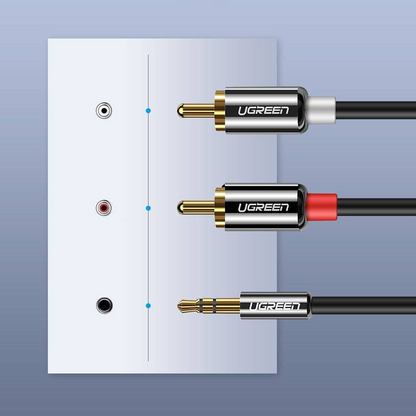 Audio-Kabel 3,5mm - 2 x RCA UGREEN AV116, 2m, Schwarz