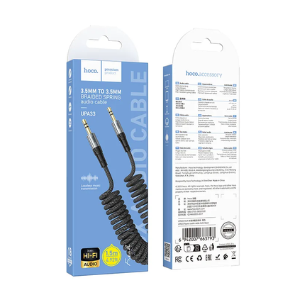 Câble Audio 3.5mm - 3.5mm HOCO UPA33, 1.5m, Noir