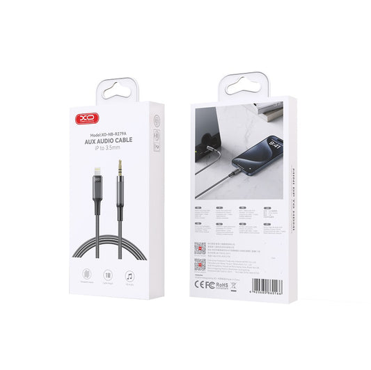 Audio Kabel Lightning - 3.5mm XO Design NB-R279A, 1m, Zwart