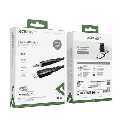 Câble Audio Lightning - 3.5mm Acefast C1-06, 1.2m, Noir