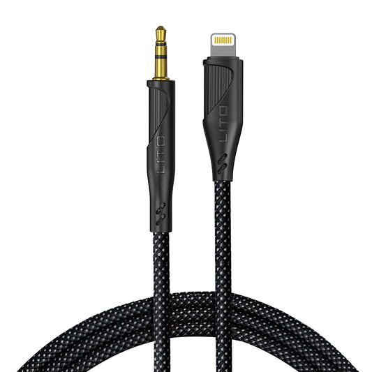 Audio Kabel Lightning - 3.5mm Lito LA02, 1m, Zwart