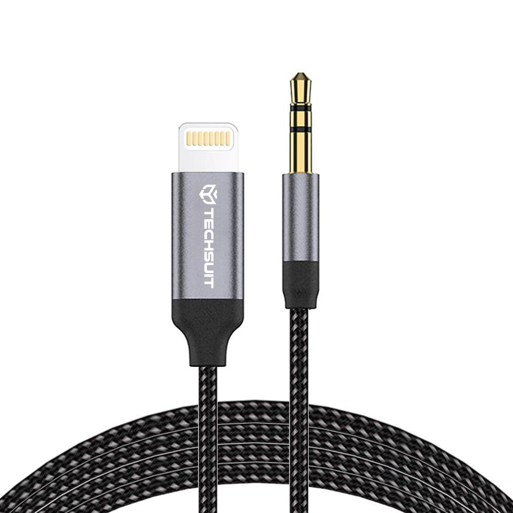 Audio-Kabel Lightning - 3.5mm Techsuit AC10 SoundShell, 1.5m, Grau