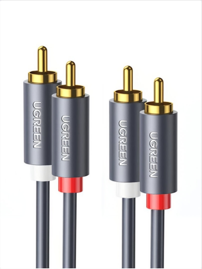 Audio-Kabel UGREEN AV104, 2 x RCA - 2 x RCA, 3m, Schwarz