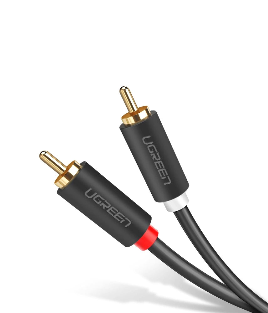 UGREEN AV104 Audiokabel, 2 x RCA - 2 x RCA, 2m, Schwarz