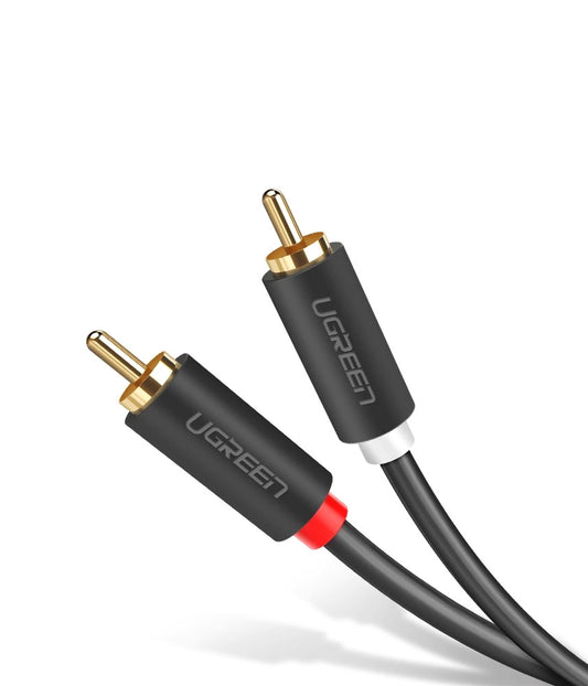 Câble Audio UGREEN AV104, 2 x RCA - 2 x RCA, 2m, Noir