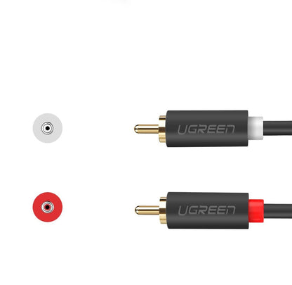 UGREEN AV104 Audiokabel, 2 x RCA - 2 x RCA, 2m, Schwarz