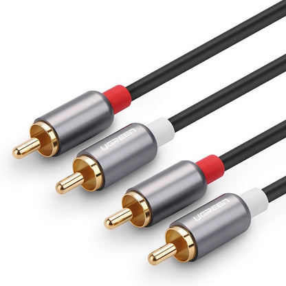 UGREEN AV104 Audiokabel, 2 x RCA - 2 x RCA, 2m, Schwarz
