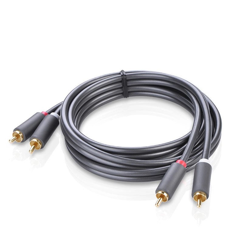 UGREEN AV104 Audiokabel, 2 x RCA - 2 x RCA, 2m, Schwarz
