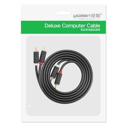 UGREEN AV104 Audiokabel, 2 x RCA - 2 x RCA, 2m, Schwarz