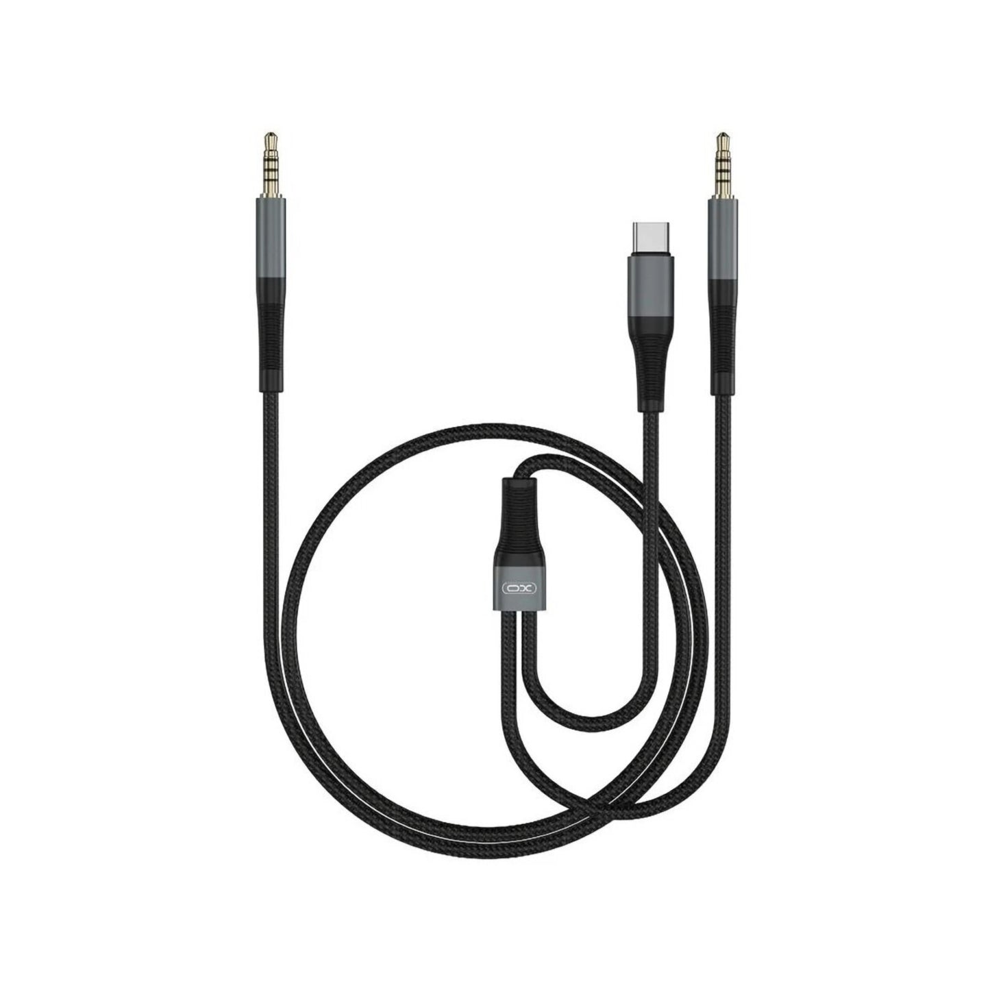 Audio Kabel USB-C / 3.5mm - 3.5mm XO Design NB178B, 1m, Zwart