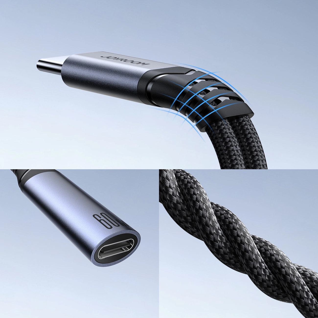 Câble Audio USB-C - 3.5mm / USB-C Joyroom SY-C02, 0.14m, Noir