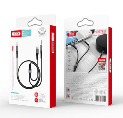 Audio Kabel USB-C / 3.5mm - 3.5mm XO Design NB178B, 1m, Zwart