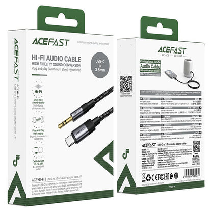 Câble Audio USB-C - 3.5mm Acefast J11, 1m, Noir