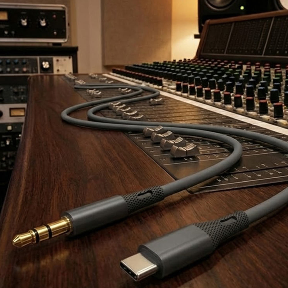 Audio-Kabel USB-C - 3,5mm Techsuit AC4 SoundFlex, 1m, Grau