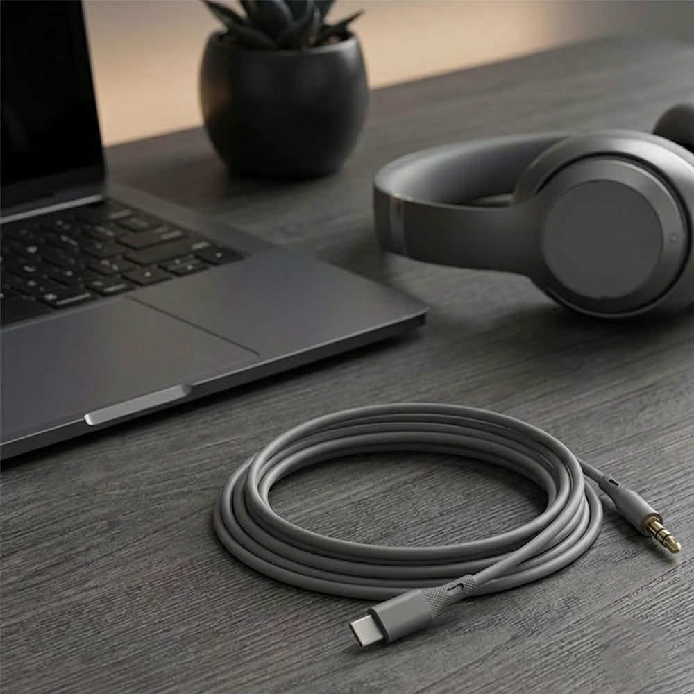Audio-Kabel USB-C - 3,5mm Techsuit AC4 SoundFlex, 1m, Grau