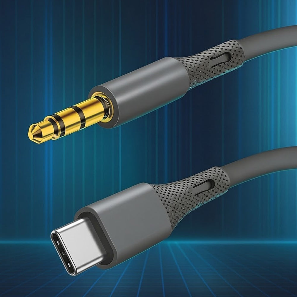 Audio-Kabel USB-C - 3,5mm Techsuit AC4 SoundFlex, 1m, Grau