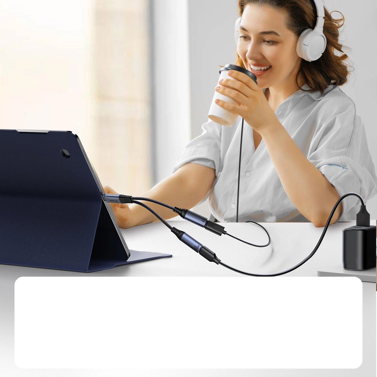 Câble Audio USB-C - 2 x USB-C Joyroom SY-C03, 0.14m, Noir