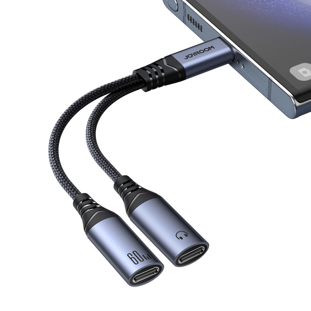 Câble Audio USB-C - 2 x USB-C Joyroom SY-C03, 0.14m, Noir