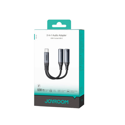Câble Audio USB-C - 2 x USB-C Joyroom SY-C03, 0.14m, Noir