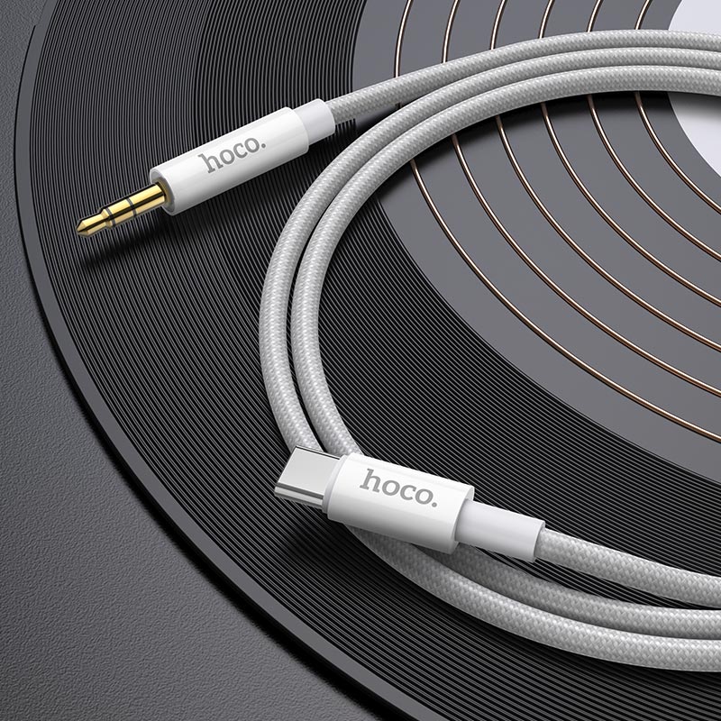 Audio-Kabel USB-C - 3,5mm HOCO UPA19, 1m, Silber