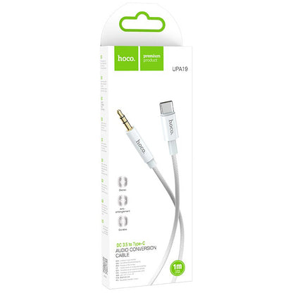 Audio-Kabel USB-C - 3,5mm HOCO UPA19, 1m, Silber