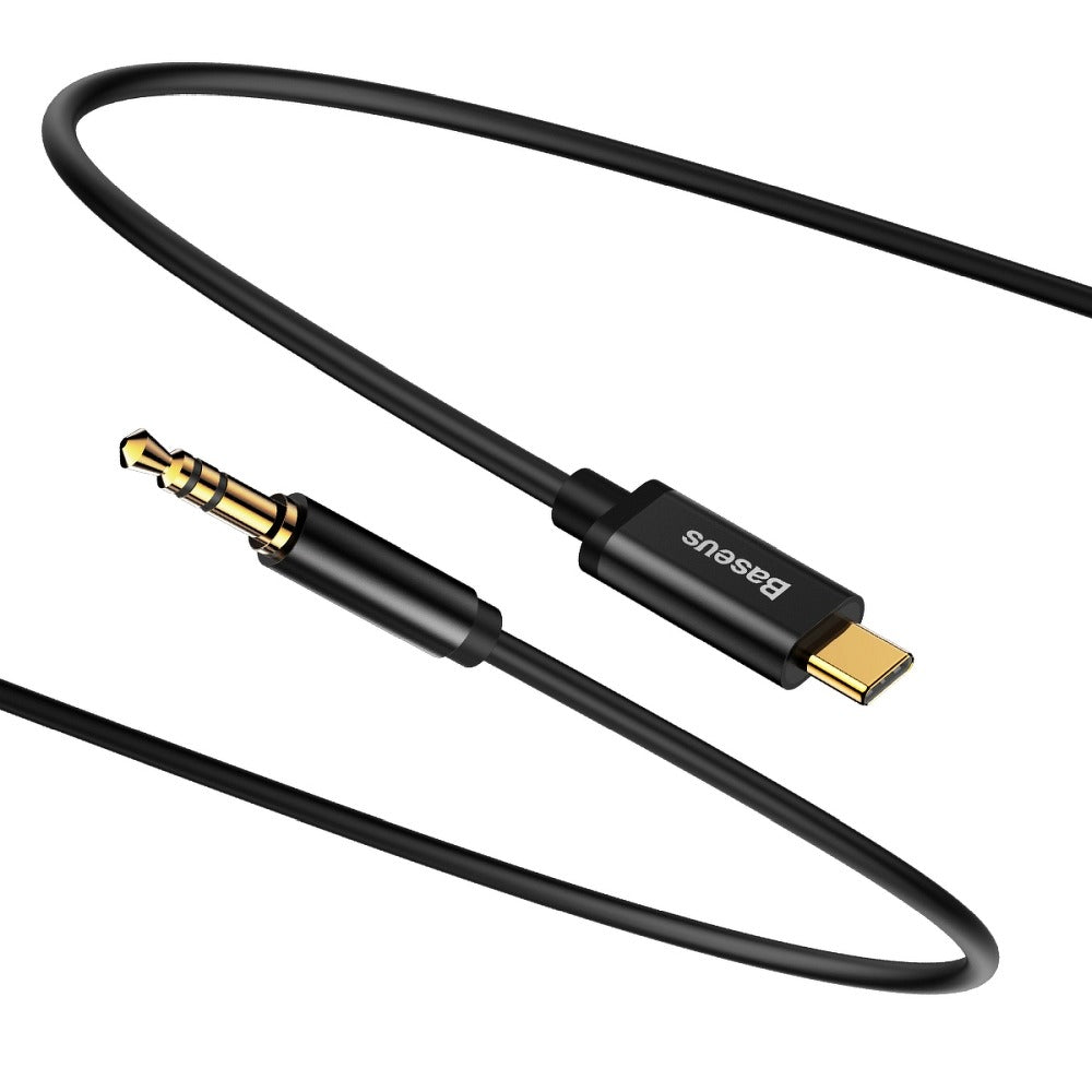 Audiokabel USB-C - 3,5mm Baseus Yiven Yiven M01, 1,2m, Zwart CAM01-01