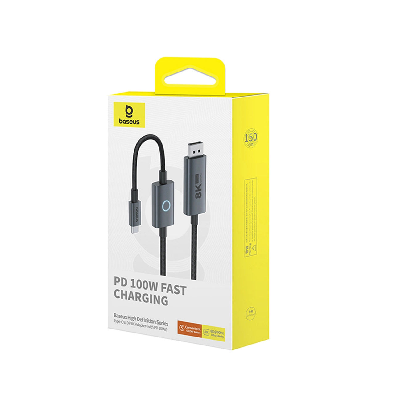 USB-C audio- en videokabel USB-C - DisplayPort Baseus, 8K, 1,5m, 1,5m, Zwart B006337070D111-02