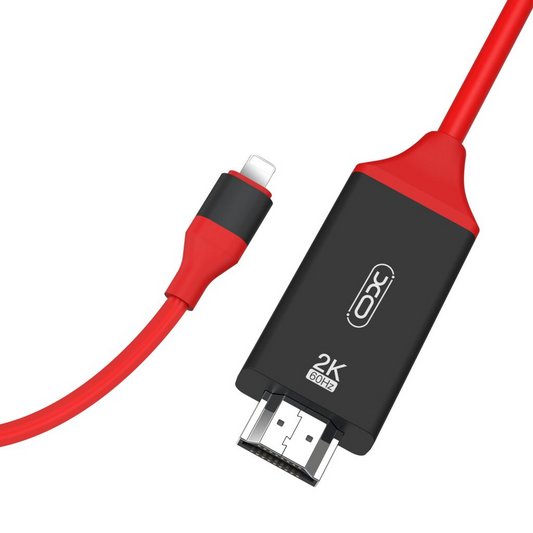 Câble Audio et Vidéo Lightning - HDMI XO Design GB006, 1.8m, Rouge