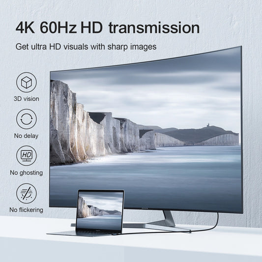 Câble Audio et Vidéo USB-C - HDMI Joyroom SY-20C1 Angled, 2m, Gris