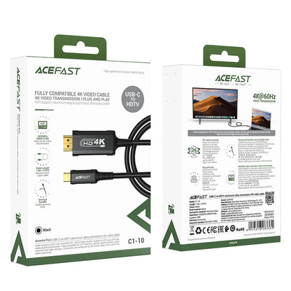 Câble Audio et Vidéo USB-C - HDMI Acefast C1-10, 1.8m, Noir