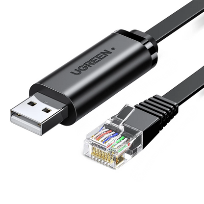 Câble Console USB UGREEN CM204, RJ45, 3m, Noir, Reconditionné