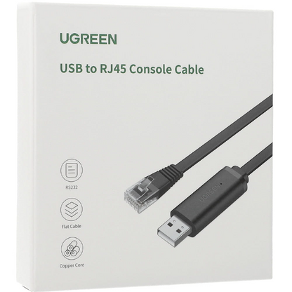 Câble Console USB UGREEN CM204, RJ45, 3m, Noir, Reconditionné